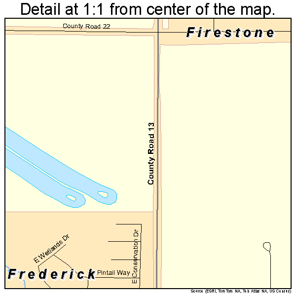 Firestone, Colorado road map detail