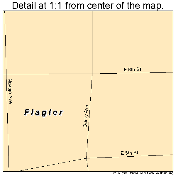 Flagler, Colorado road map detail