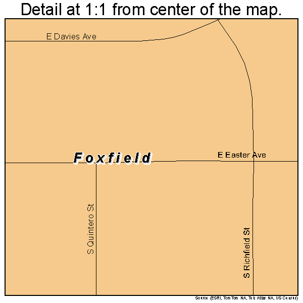 Foxfield, Colorado road map detail