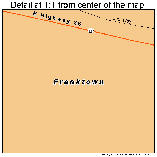 Franktown, Colorado road map detail