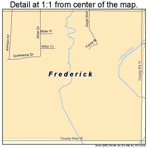 Frederick, Colorado road map detail