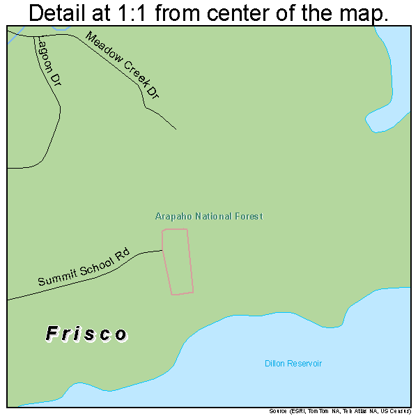 Frisco, Colorado road map detail