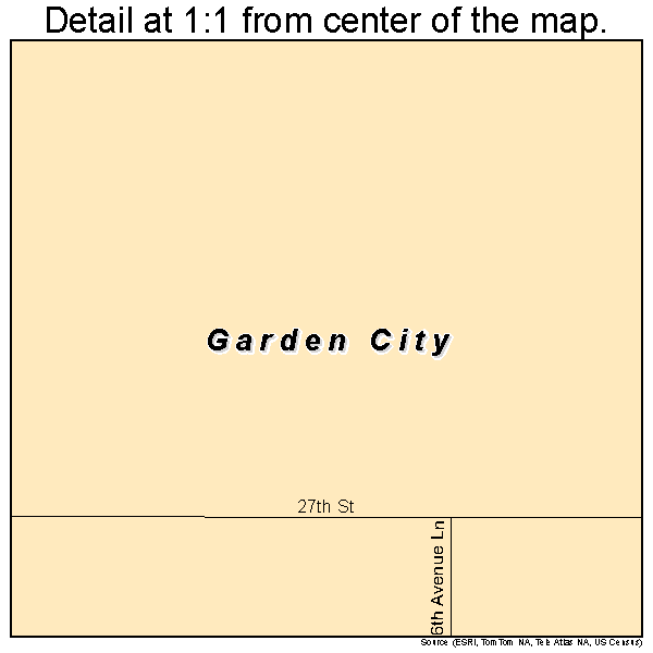 Garden City, Colorado road map detail