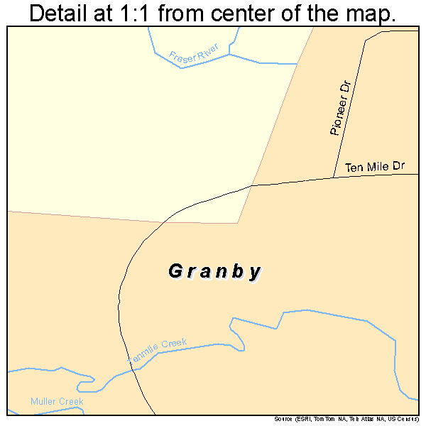 Granby, Colorado road map detail