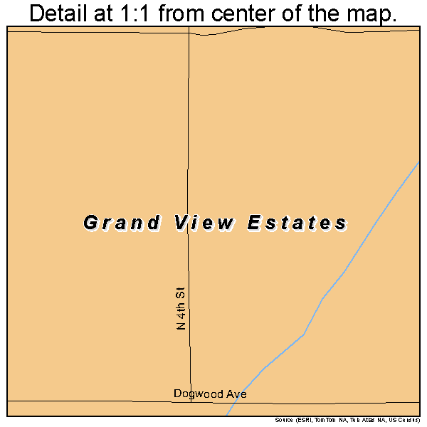 Grand View Estates, Colorado road map detail