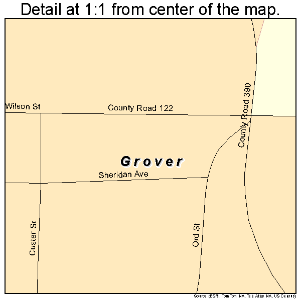 Grover, Colorado road map detail