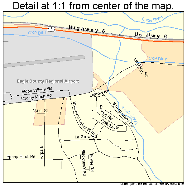 Gypsum, Colorado road map detail