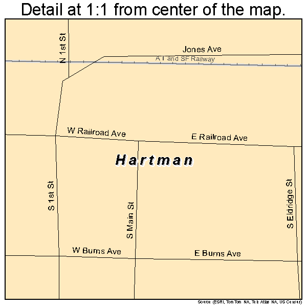 Hartman, Colorado road map detail