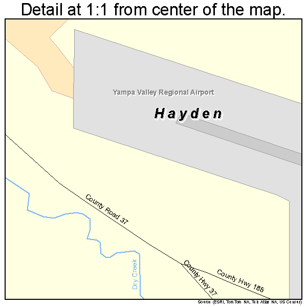 Hayden, Colorado road map detail