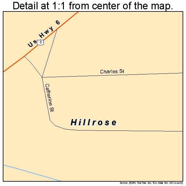 Hillrose, Colorado road map detail