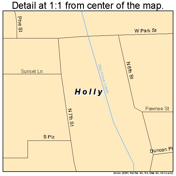 Holly, Colorado road map detail