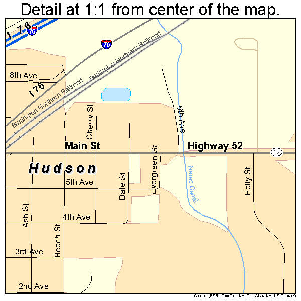 Hudson, Colorado road map detail