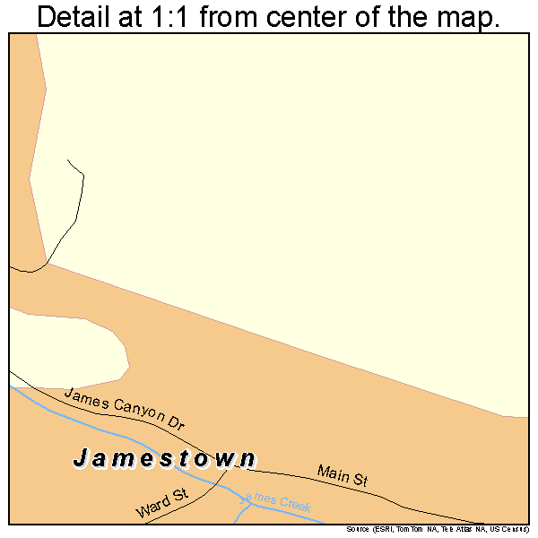Jamestown, Colorado road map detail