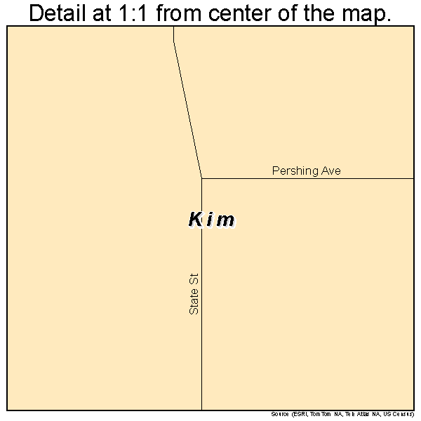 Kim, Colorado road map detail