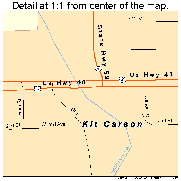 Kit Carson, Colorado road map detail