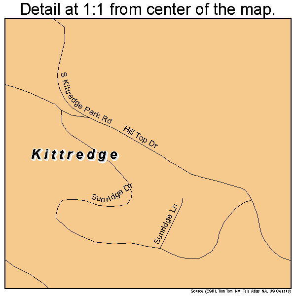 Kittredge, Colorado road map detail