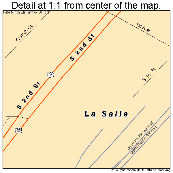 La Salle, Colorado road map detail