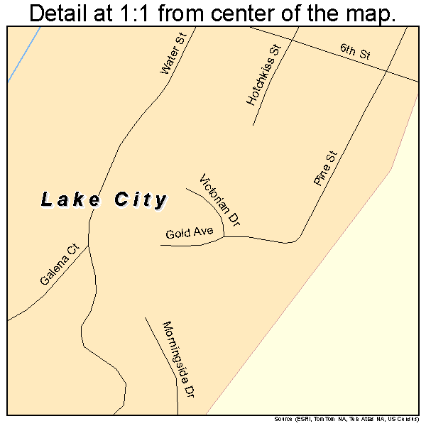 Lake City, Colorado road map detail