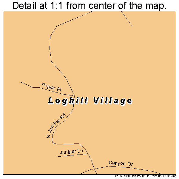 Loghill Village, Colorado road map detail