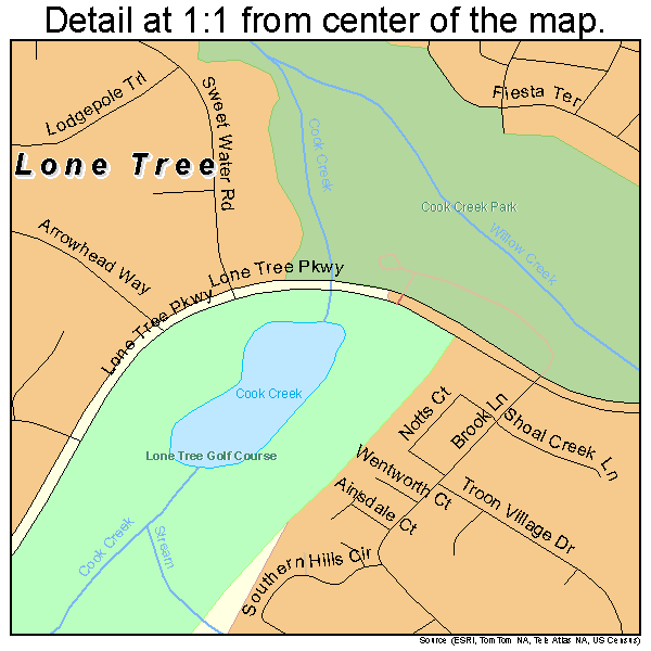 Lone Tree, Colorado road map detail