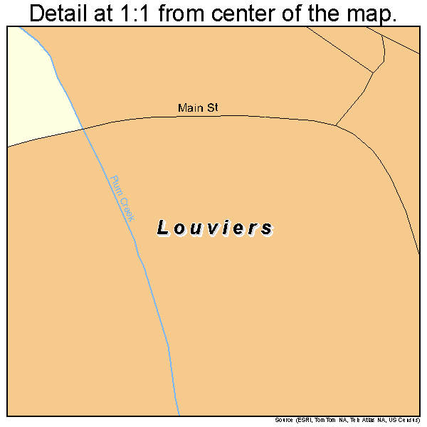 Louviers, Colorado road map detail