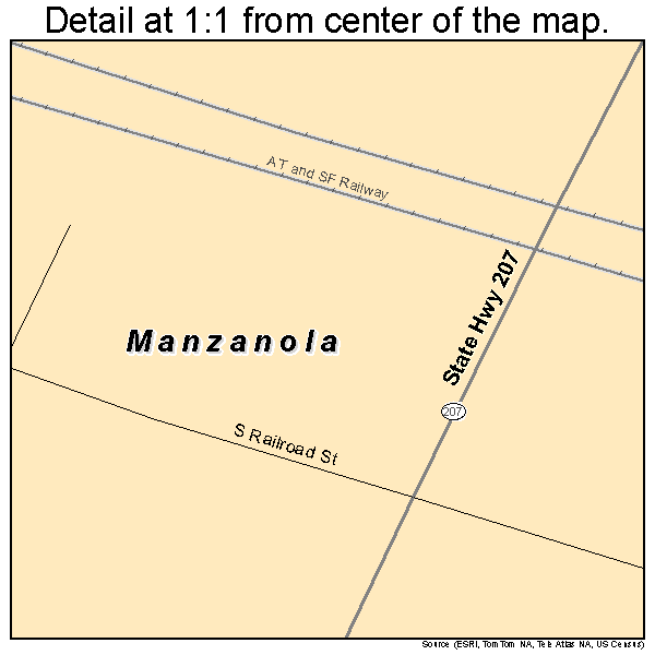 Manzanola, Colorado road map detail