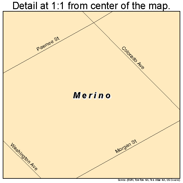 Merino, Colorado road map detail