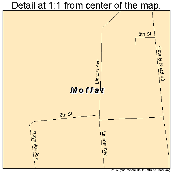 Moffat, Colorado road map detail