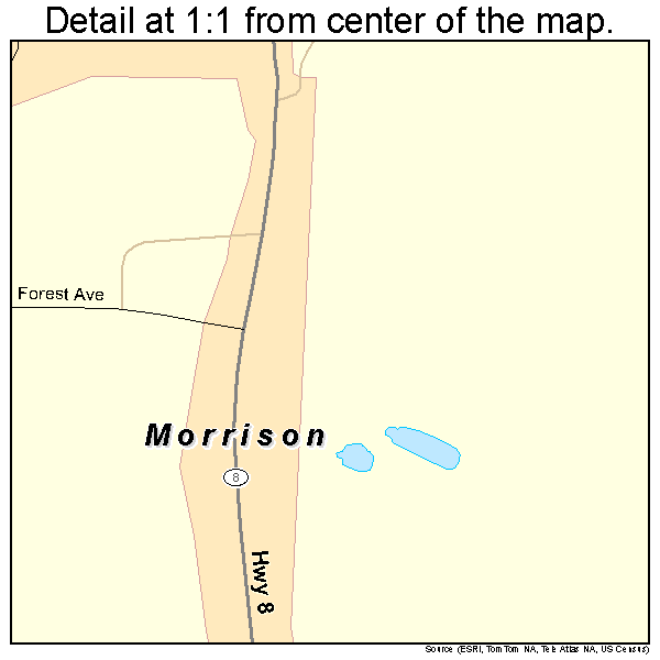 Morrison, Colorado road map detail