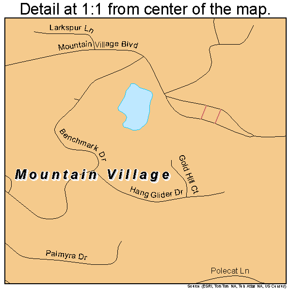 Mountain Village, Colorado road map detail