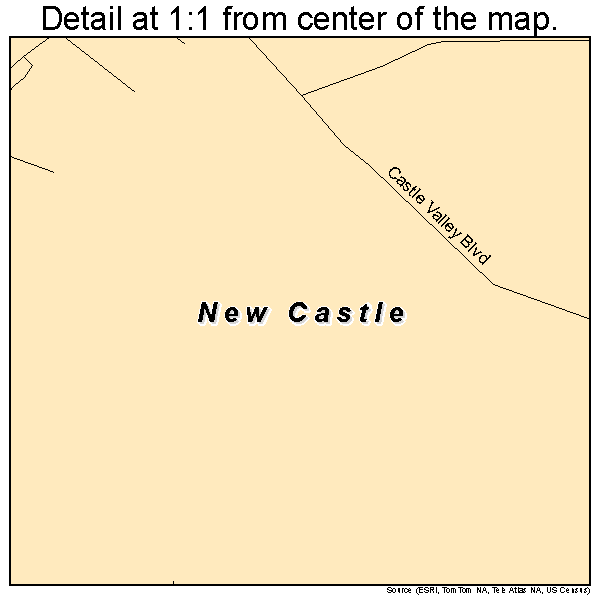 New Castle, Colorado road map detail