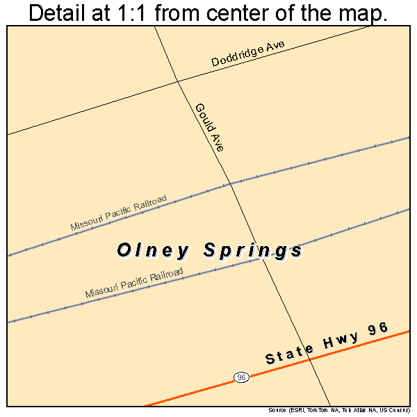 Olney Springs, Colorado road map detail