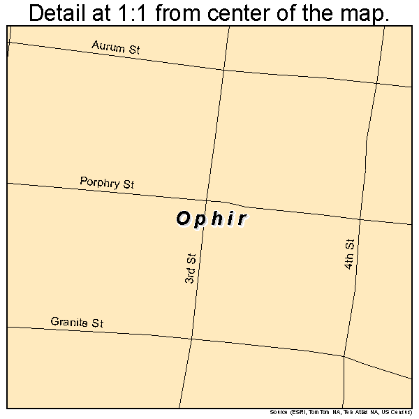 Ophir, Colorado road map detail