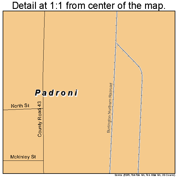 Padroni, Colorado road map detail
