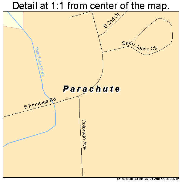 Parachute, Colorado road map detail
