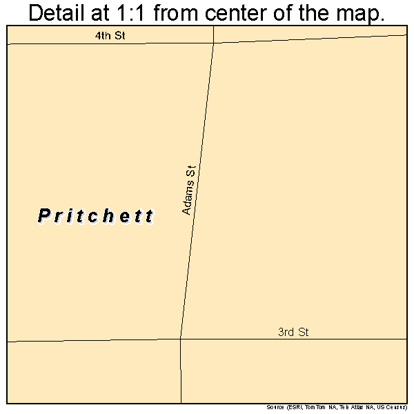 Pritchett, Colorado road map detail