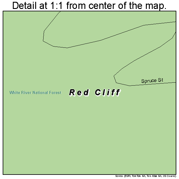 Red Cliff, Colorado road map detail