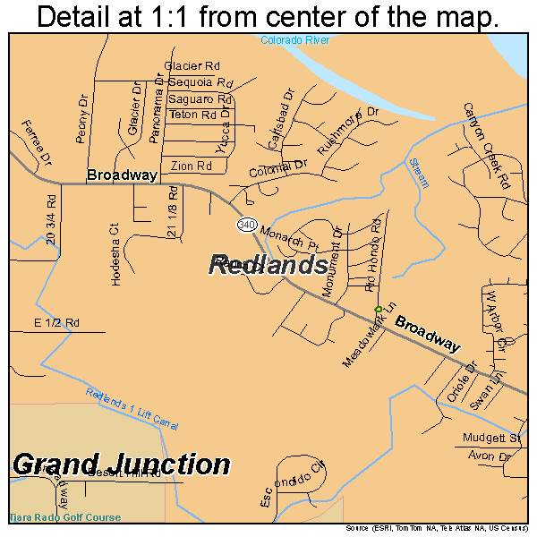 Redlands, Colorado road map detail