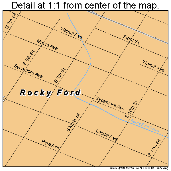 Rocky Ford, Colorado road map detail