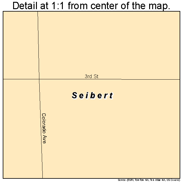 Seibert, Colorado road map detail