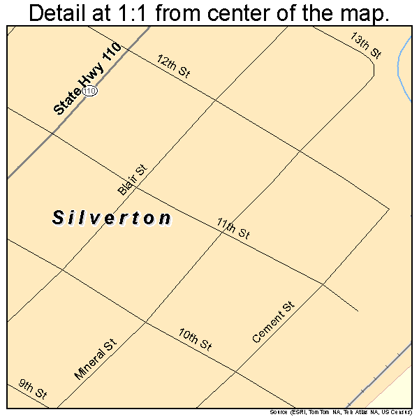 Silverton, Colorado road map detail