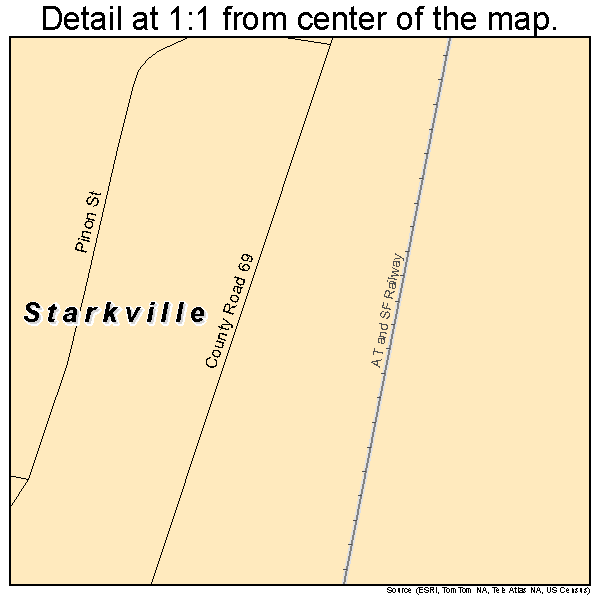 Starkville, Colorado road map detail