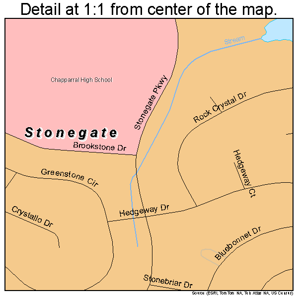 Stonegate, Colorado road map detail