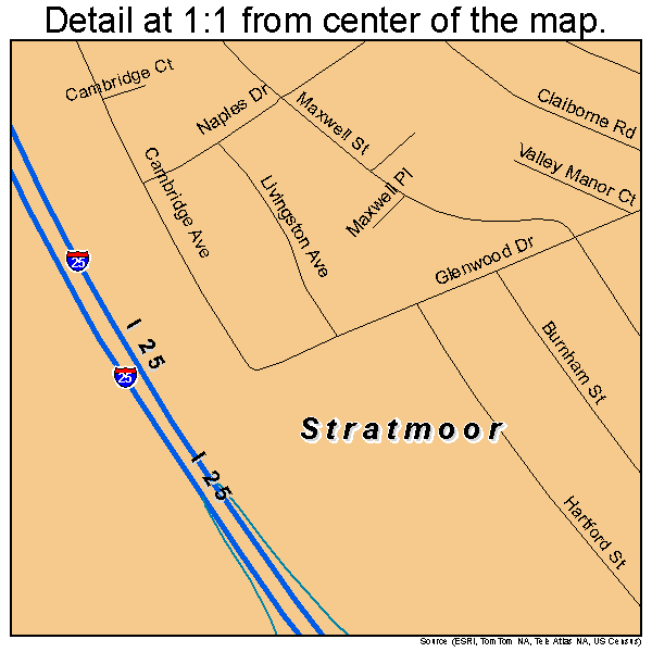 Stratmoor, Colorado road map detail