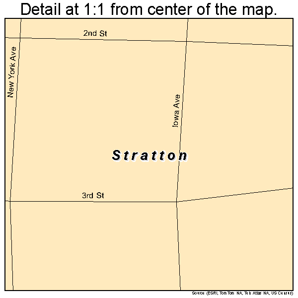 Stratton, Colorado road map detail