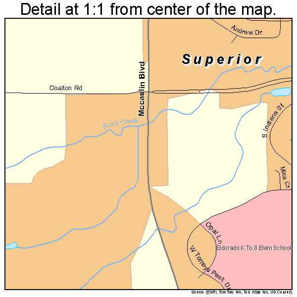 Superior, Colorado road map detail