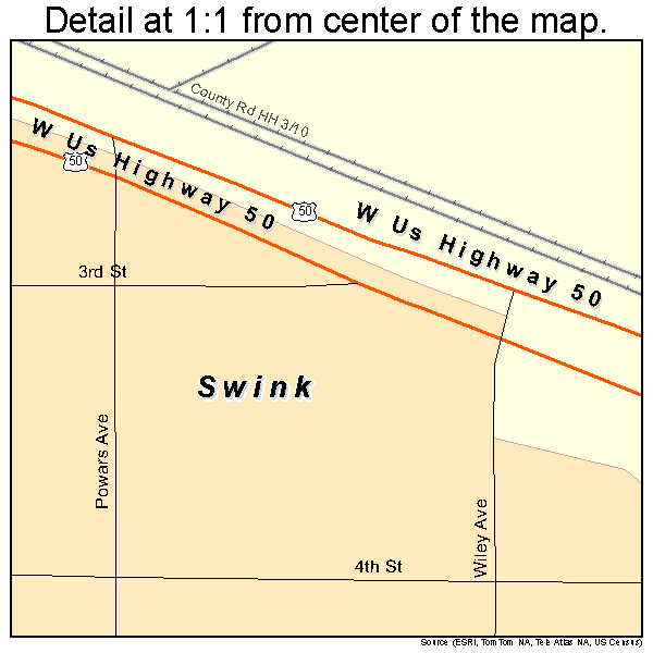 Swink, Colorado road map detail