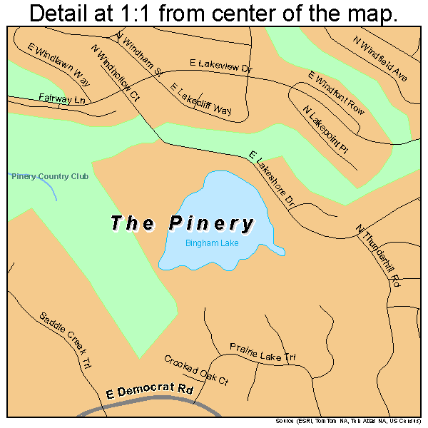 The Pinery, Colorado road map detail