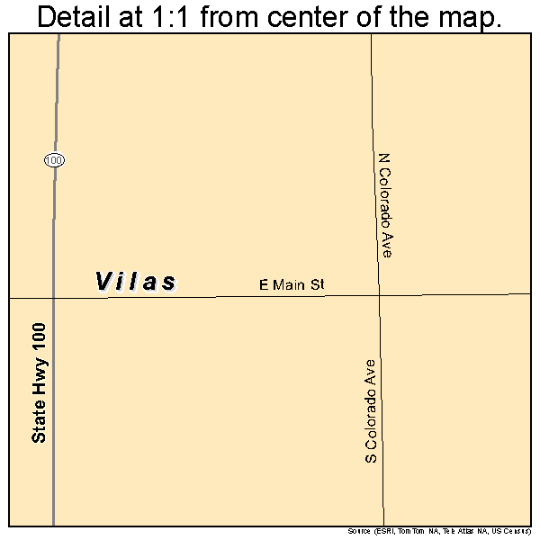 Vilas, Colorado road map detail