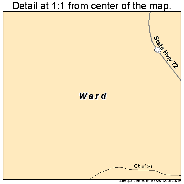 Ward, Colorado road map detail